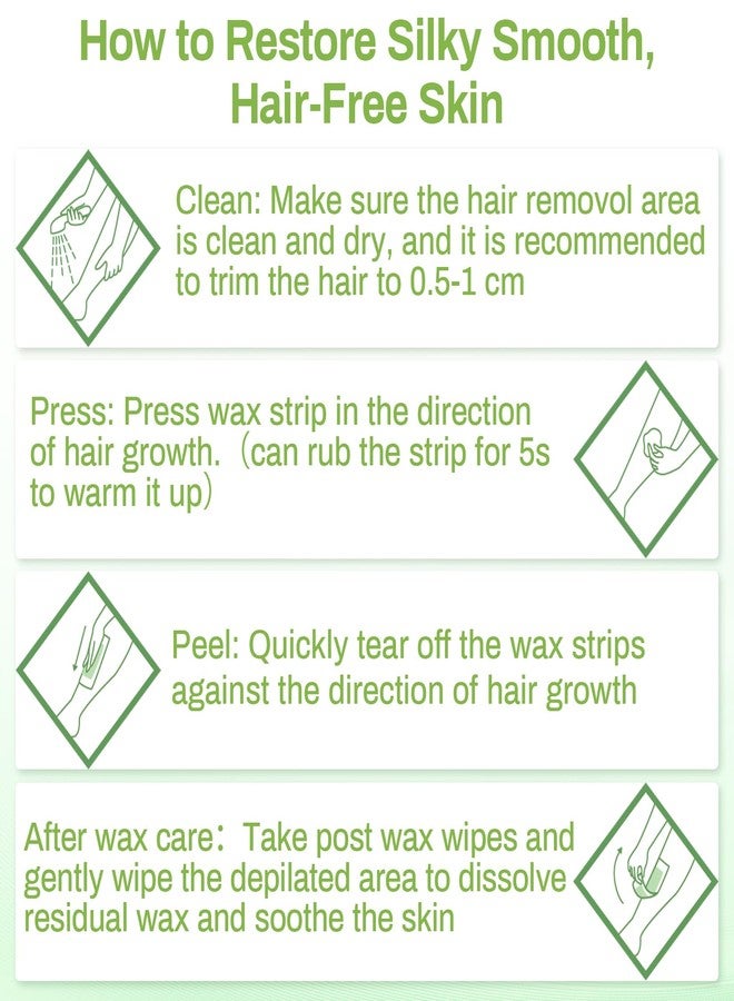 RAQEHO Wax Strips for Hair Removal - At Home Waxing Kit For Women Men Includes 20 Double Sided Large Strips and 2 Post Wax Wipes for Face Body Bikini Lip Arm Leg Armpit Mustache All Skin Hair Remover - Image 4